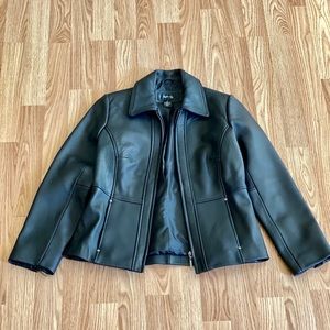 Style & Co Petite Black Leather Jacket